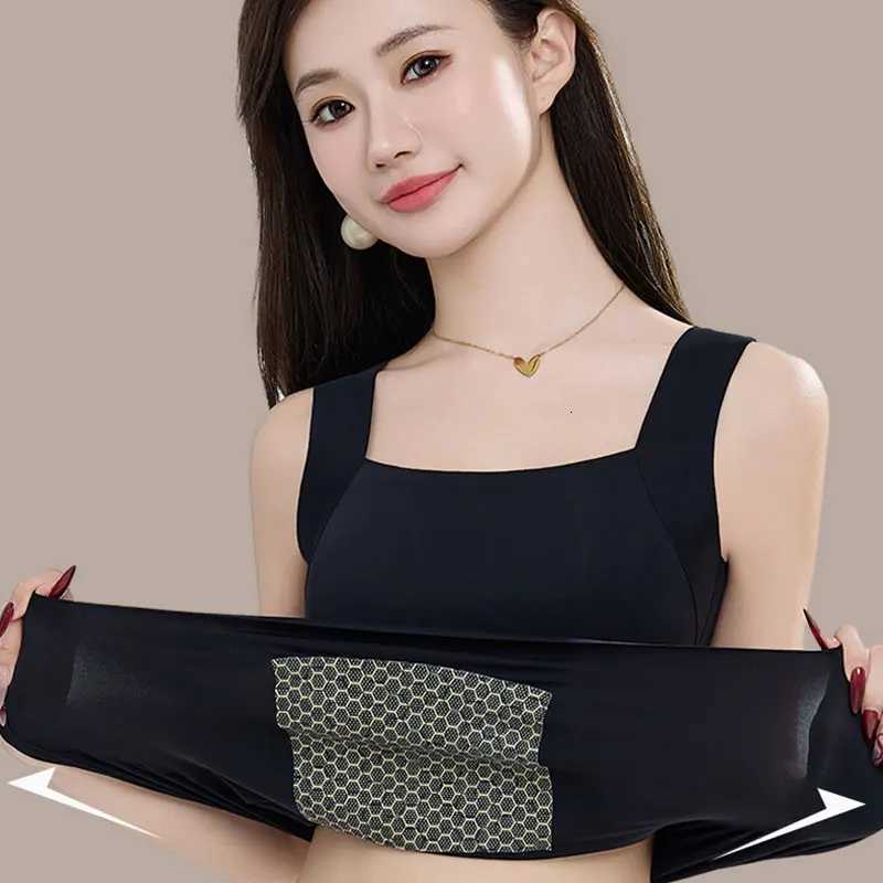 Thermal Underwear Winter New Heating Velvet Warm Tank Tops Solid Color Underwear Women Bottoming Wear Slim WaistcoatT251020