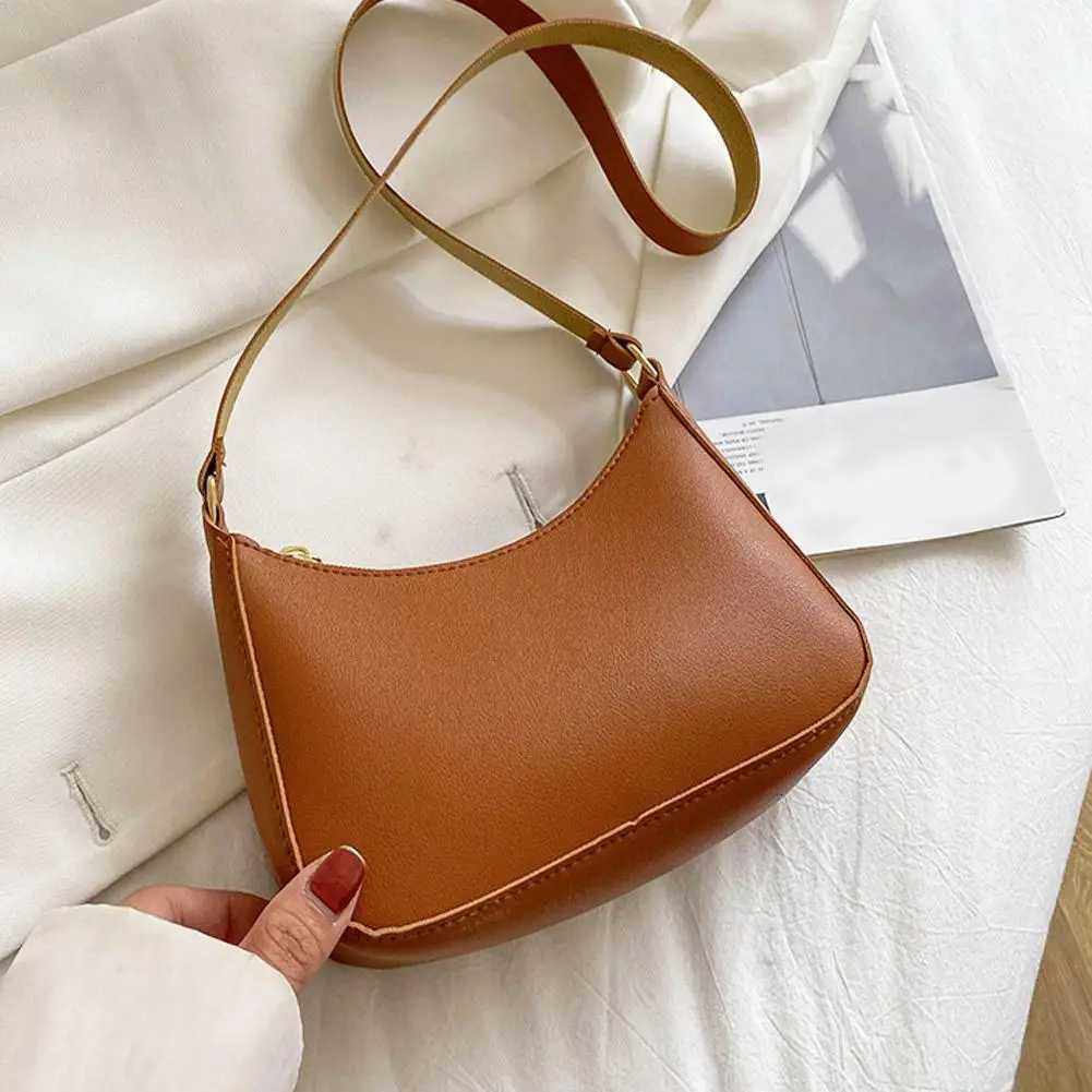 Womens Small Underarm Hobo Bag Vintage Style Top Handle Purse PU Leather Crossbody Shoulder Bag Chic PortableT251020