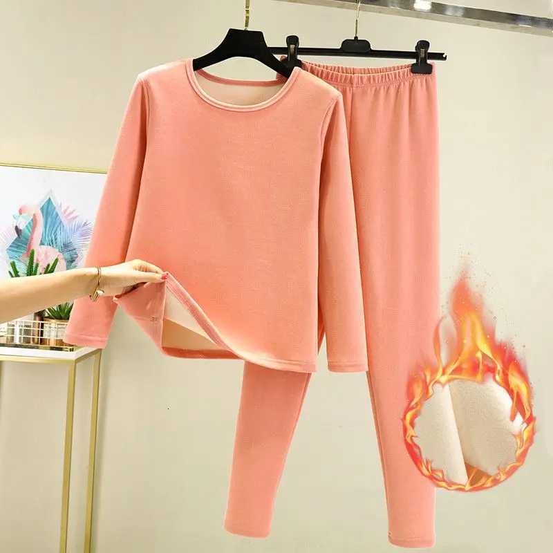 Warm Bottoming Female Padded and Thickened Inner Wear Fall Clothes and Pants Wear Wool Warm Underwear Twopiece SetT251020