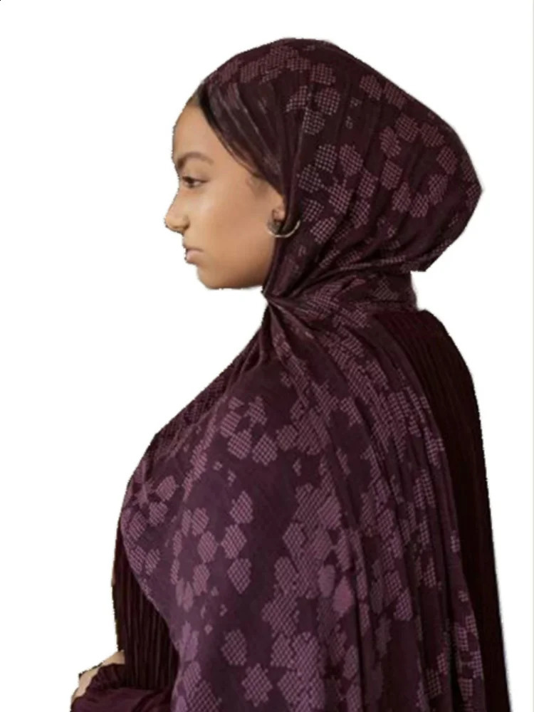 1Pcs Fashion Watercolor Print Hijab Islam Ramadan Women Bohemian Soft Muslim Hijabs Foulard Femme Shawl Wrap Scarf Headscarf 251017BJ - view 4