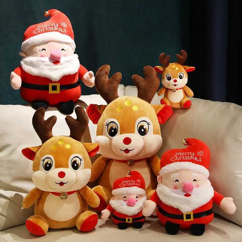22CM Lovely Santa Claus Elk Plush Toys Stuffed Animal Doll Christmas Gifts For Home Decoration High Quality J251020