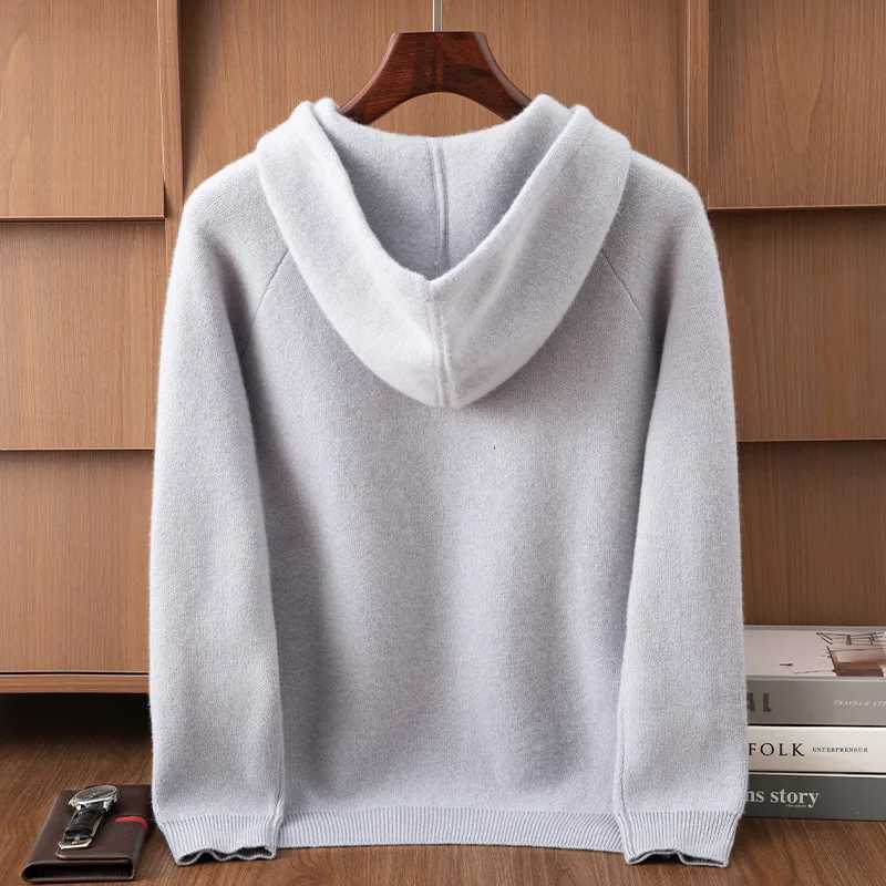 DjzDsm Mens 00 Pure Cashmere Sweater Hooded Pullover Autumn Winter Casual Style Clothing Soft Warm Cashmere Knitwear Tops W251020