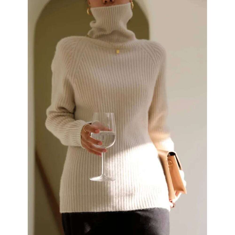 Women's High-Neck Loose Warm Base Layer Pure Autumn Winter 100% Cashmere High-End Bottoming Sweater 251020 251020