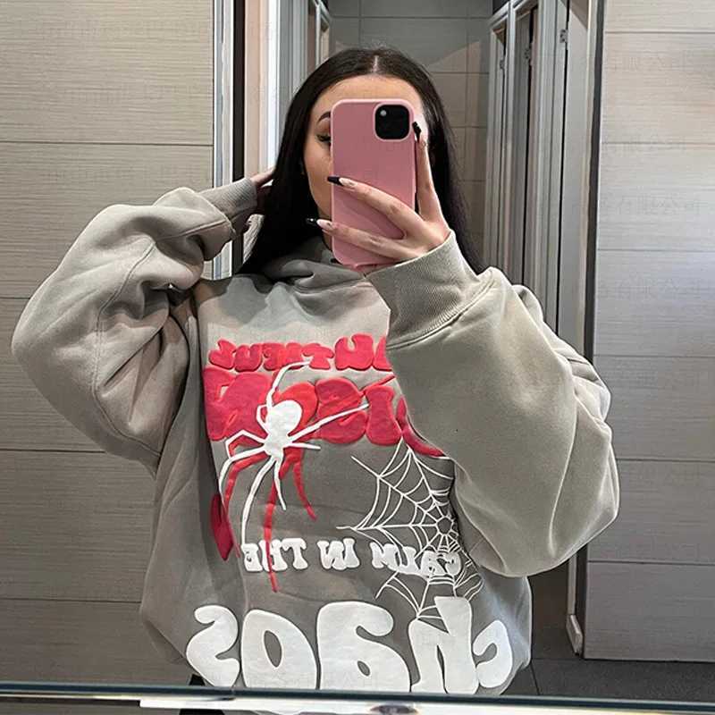 Y2K Hoodies Women Harajuku Letter Print Loose Sweatshirt Trousers Hip Hop Punk Long Sleeve Pocket Men Tops Sweatpant Streetwear W251020