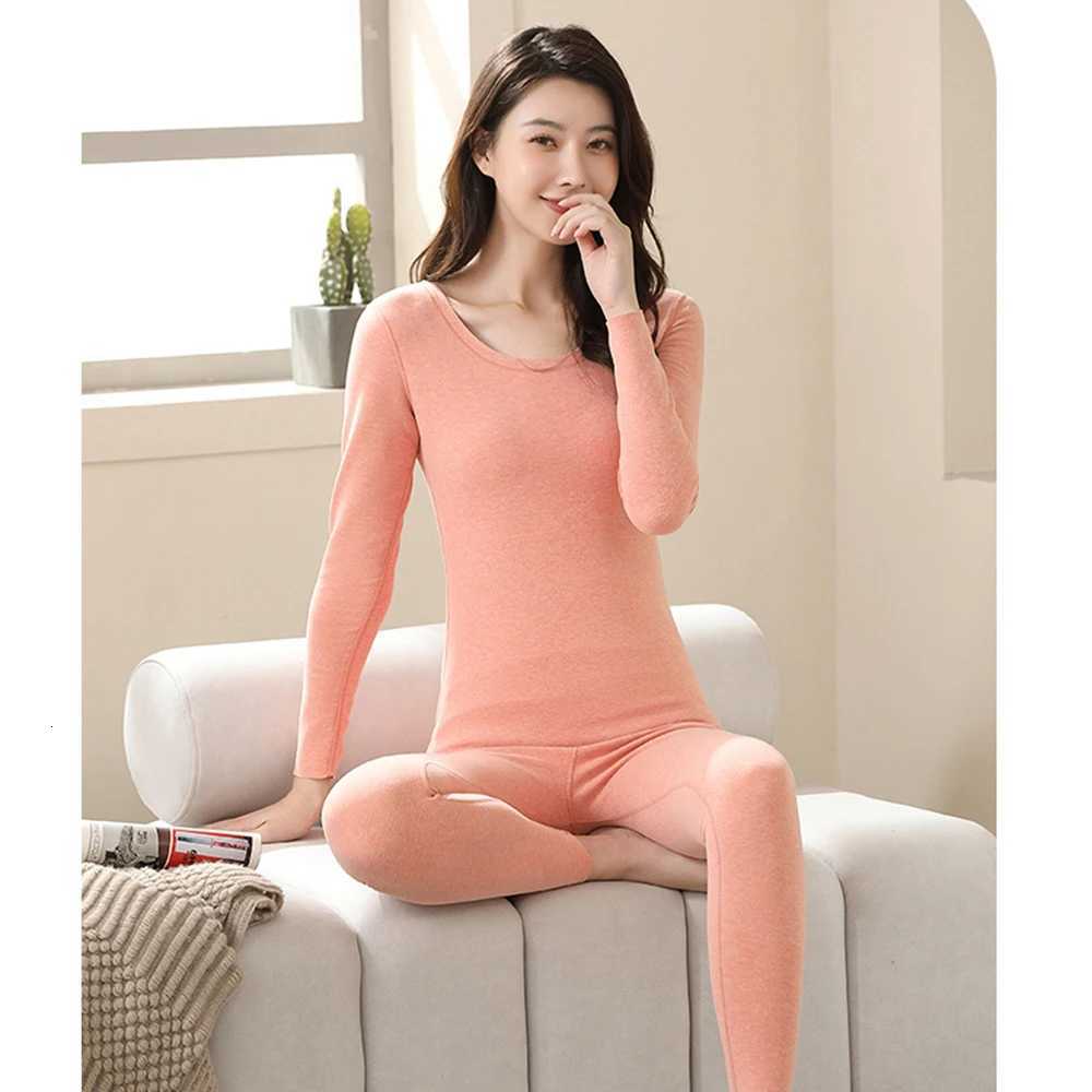 Womens Thermal Underwear Woman 2025 New Winter Clothing Lingerie Set Seamless Long Johns AB Surface Thermal Shirt Warm Pant SetT251020
