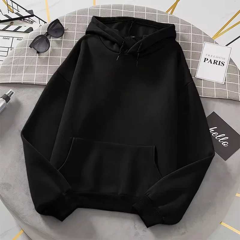 Fall Winter Female Trend Sporty Pullover Streetwear 2025 Hot Sale Woman Pure Color Hoodie Urban Casual Fashion Hooded Sweatshirt W251020
