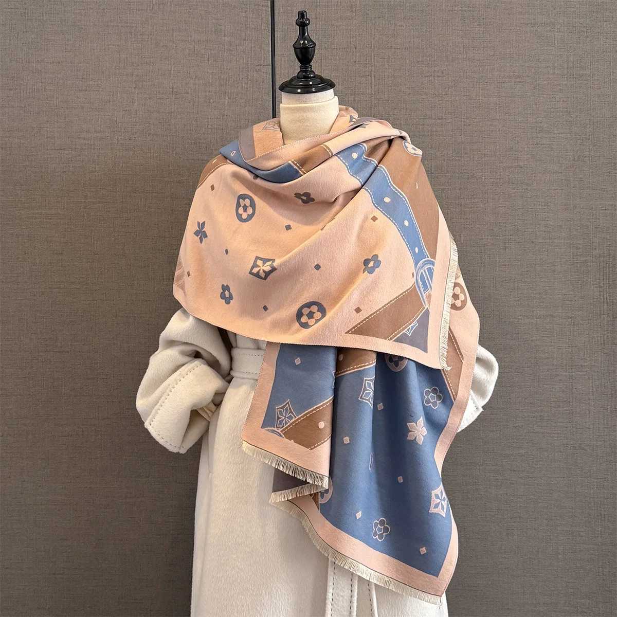 New Winter Warm Cashmere Scarf Women Luxury Print Shawl Thick Blanket Wrap Neckerchief Fashion Bufanda Echarpe PonchoL251020