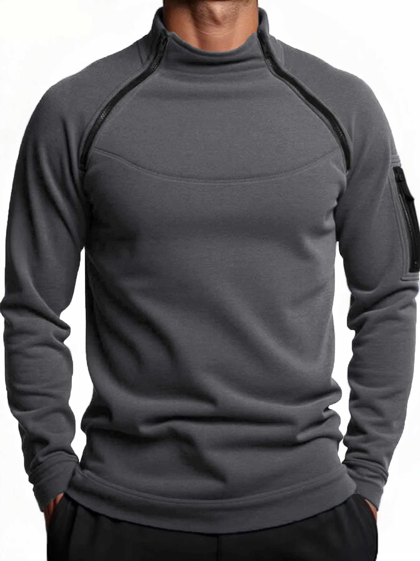 Mens Warm Polar Fleece Hoodies Spring Autumn Winter Tactical Long Sleeve Pullover Fashion Zipper Design Sweatshirt Streetwear W251020