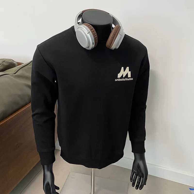 Hoodie mens autumn new threedimensional embossed round neck long sleeved shirt plus size loose casual top W251020