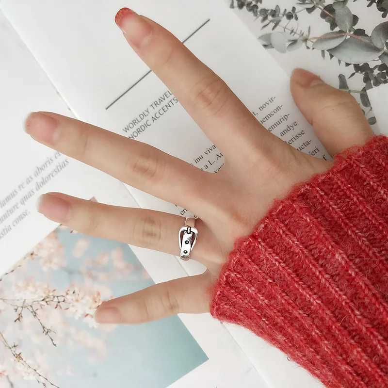New in 925 Sterling Silver Belt Adjustable Rings For Women Vintage Wedding Luxury Jewelry J251020