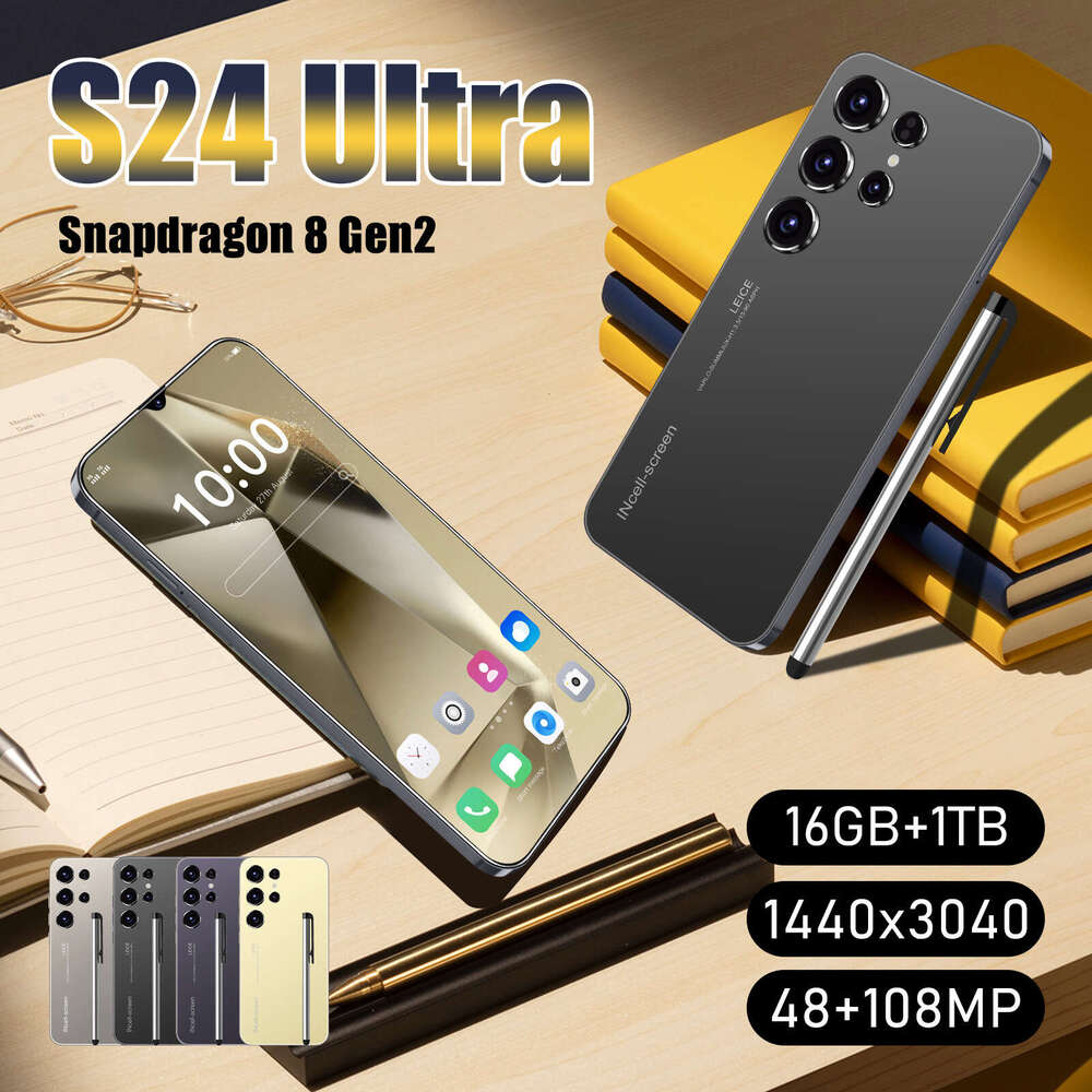 New S24 Ultra Smartphone 6.8inch HD Front 72 million Pixels camera 108million HD rear camera Android14 Face Unlocked mobilephone s25
