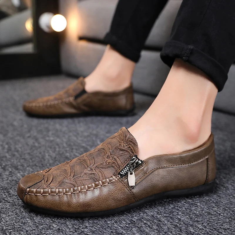 Autumn Mens Beans Shoes Fashion Trend Classic Breathable LowTop Leggings Business Loafers Mens Casual Mens Shoes 251013