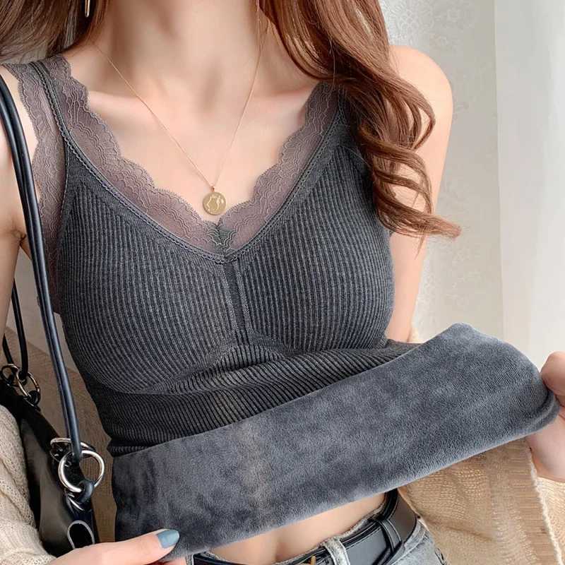 Thermal Underwear Vest Thermo Lingerie Woman Winter Clothing Warm Top Inner Wear Thermo Shirt Undershirt Intimate LaceT251020