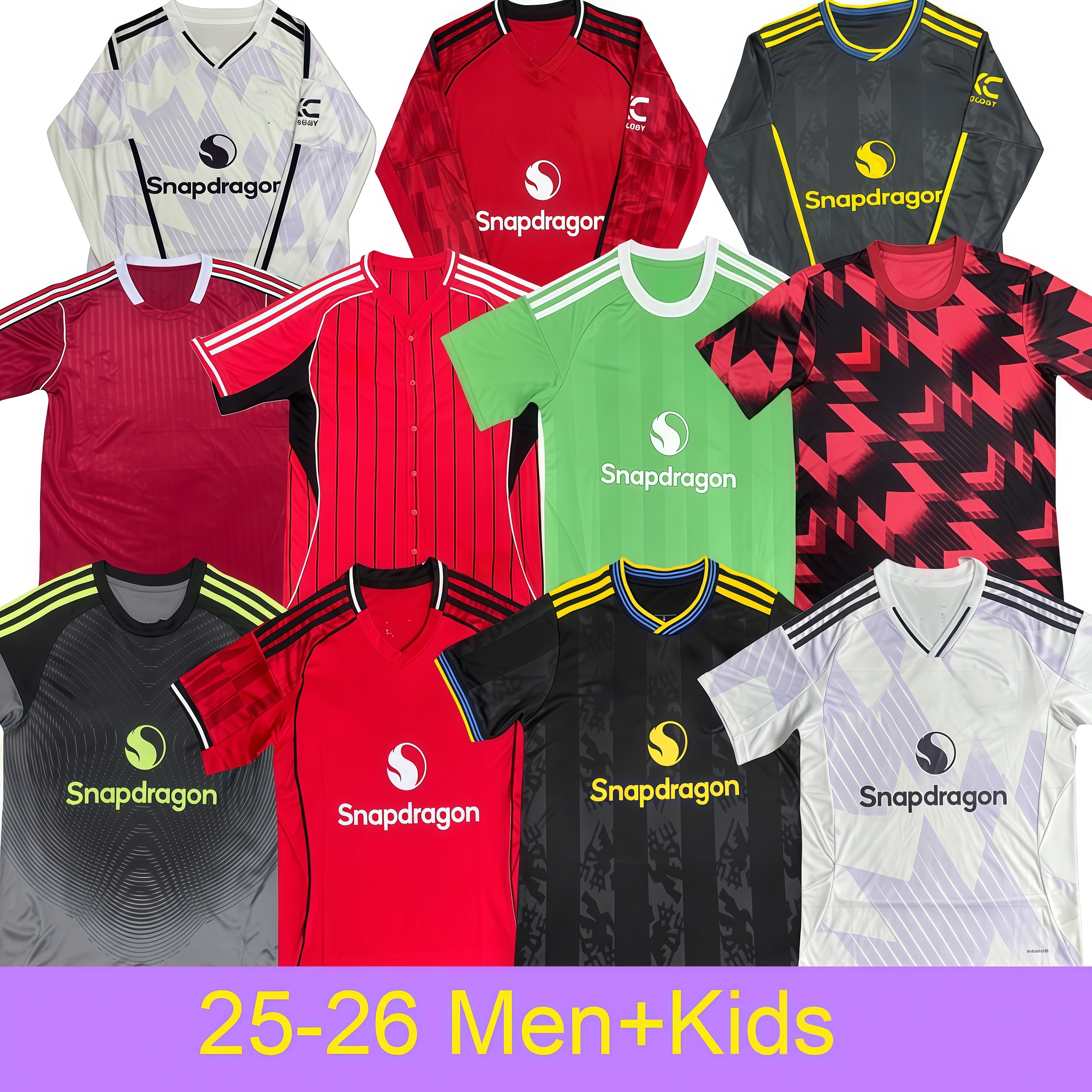 25/26 FERNANDES MBEUMO Long-sleeve match jerseys CUNHA AMAD SESKO football shirts Lammens Maguire MOUNT Casemiro kits for men and kids