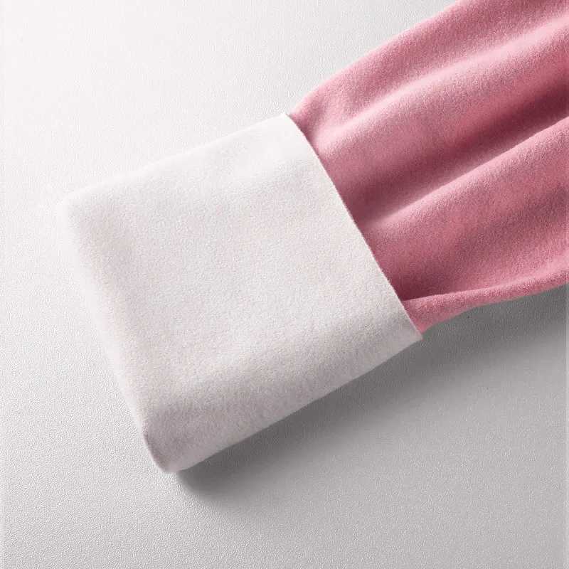 2PCS Womens thermal underwear set seamless fleece and thickened top base layer wearing coldproof long Johns inside autumnT251020