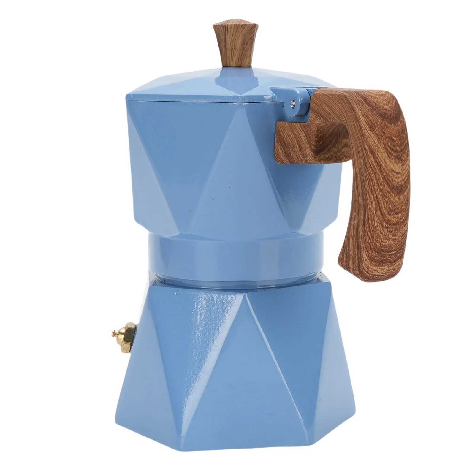 Stovetop Coffee Maker Anodi Anti Scald Italian Coffee Maker Aluminum 2 Cup Dual Valve Portable with Handle for Brewing Y251020