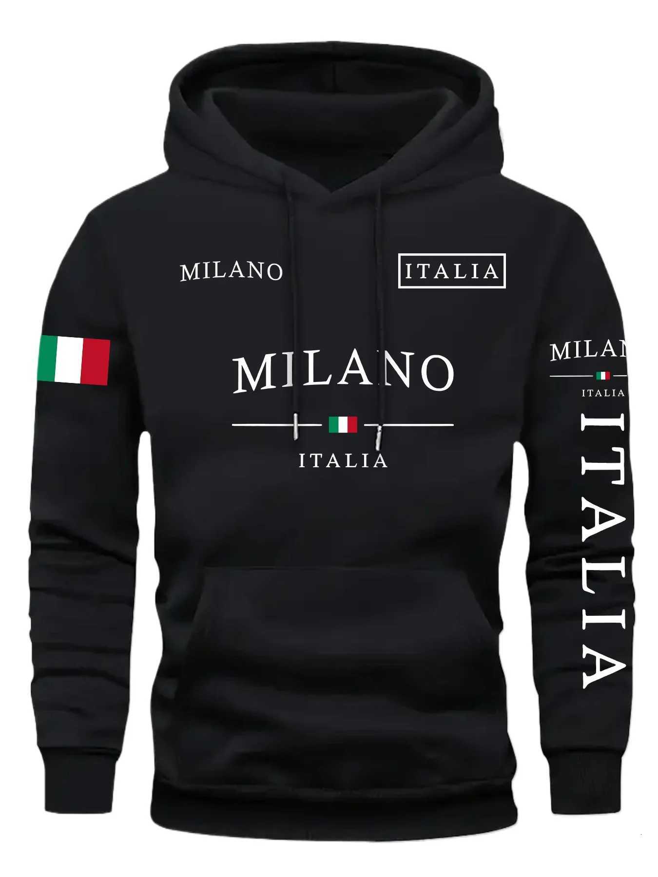 The mens hooded sweatshirt for autumn and winter 2025 features a casual fashionable soft and comfortable 3D printed pattern W251020