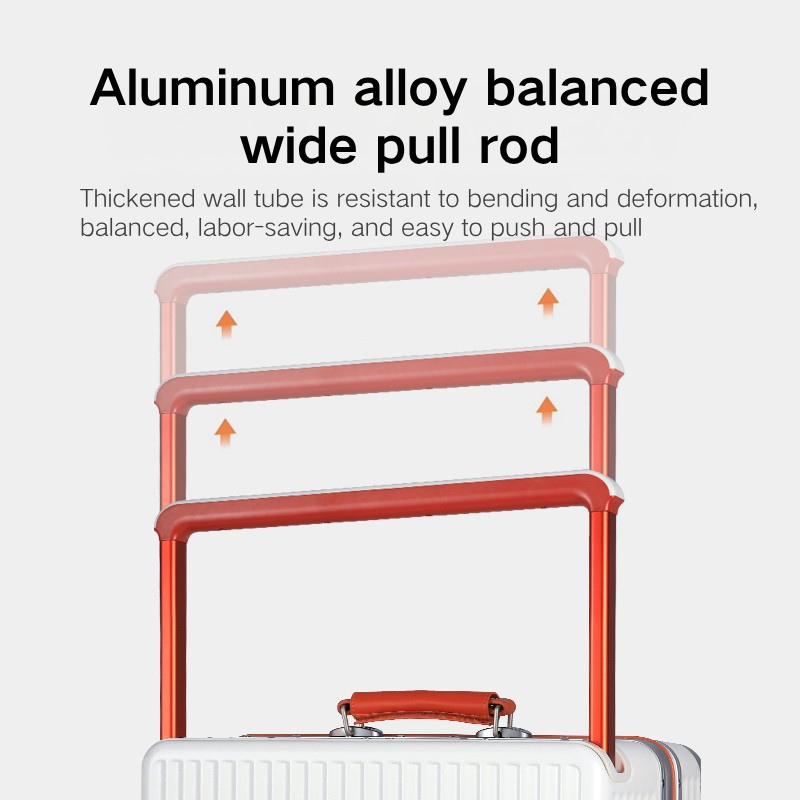 Minimalist Luxury PC Luggage with Wide Handle & Cup Holder, Silent Spinner Wheels Travel Trolley Case-6801