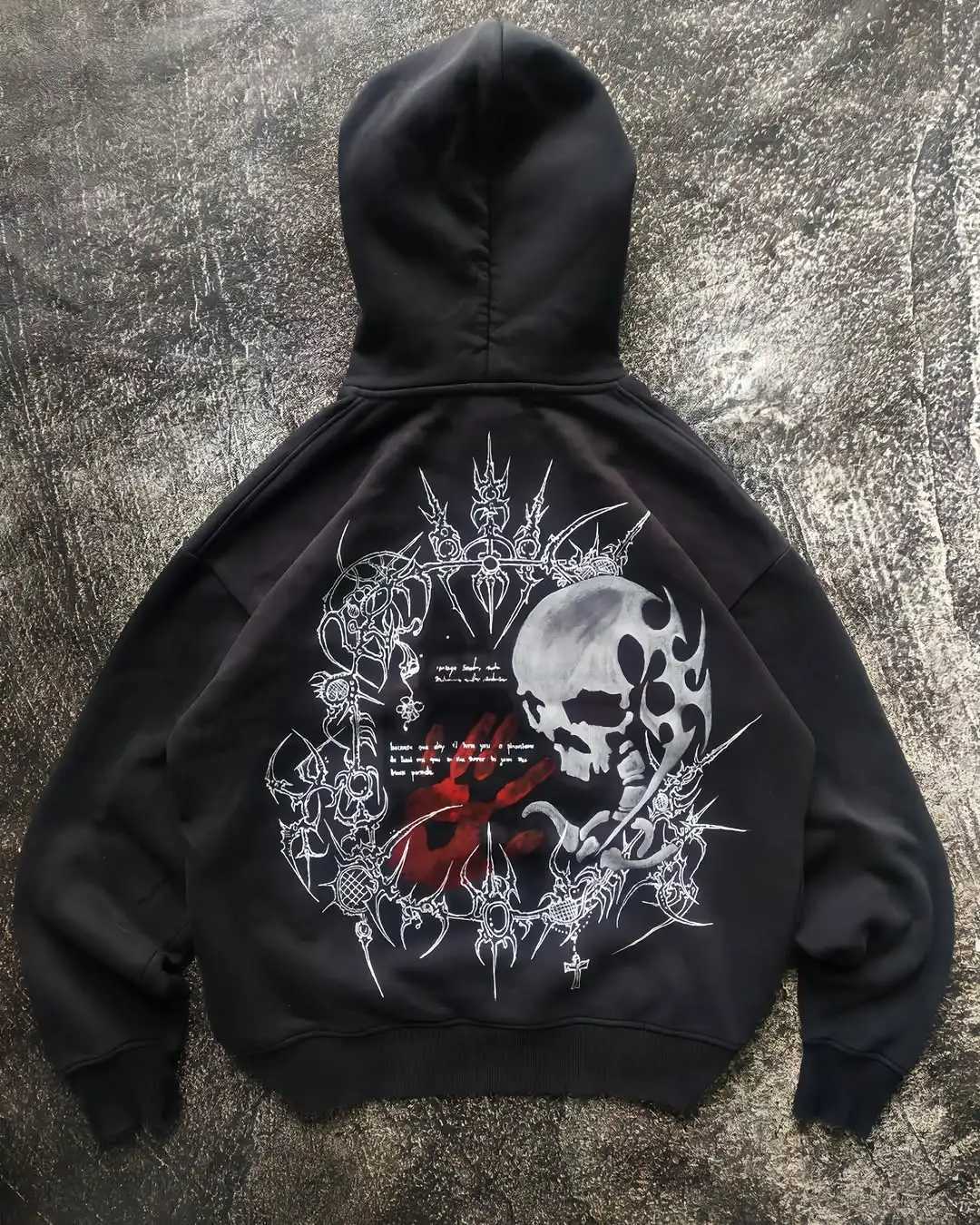 Retro Block Trend Text Slogan Pattern Print Hoodie High Bright Subculture Creative Autumn Sweatshirt Men Loose Sports Trend Top W251020