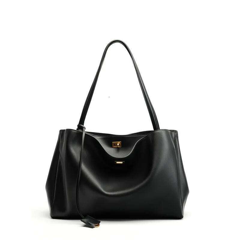 Rodeo Leather Shoulder Bag, Armpit Top Layer Cowhide, Large Capacity Women's Commuting High-End Tote Bag Suotong1020