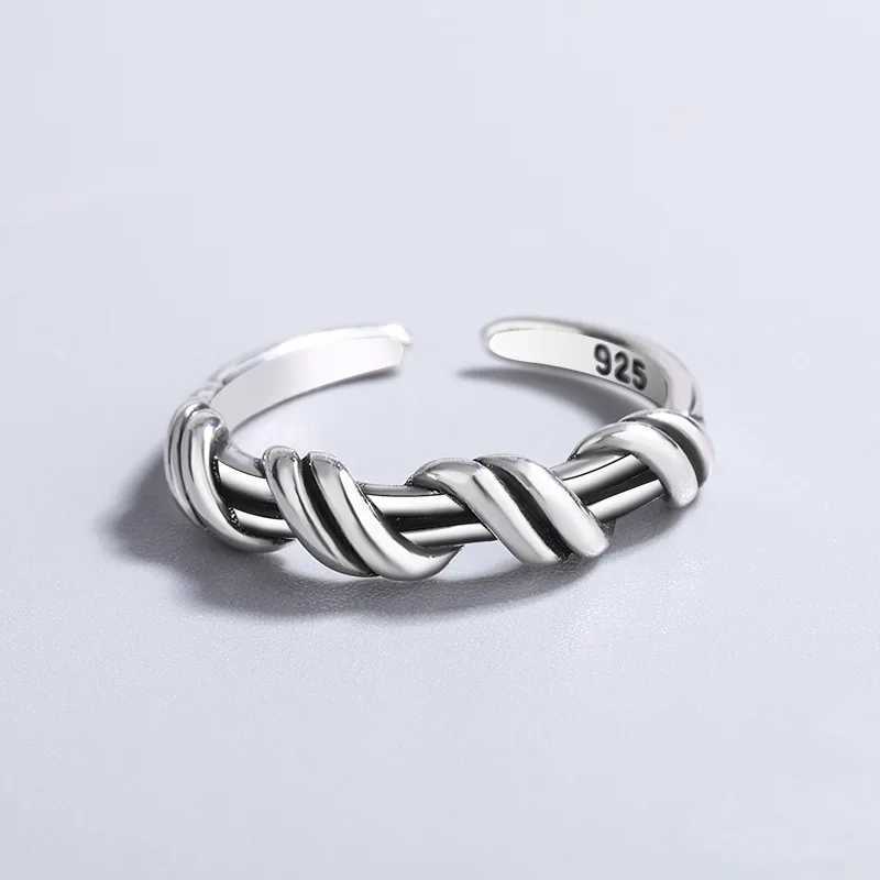 925 Sterling Silver Winding Adjustable Rings For Women Wedding Luxury Jewelry J251020
