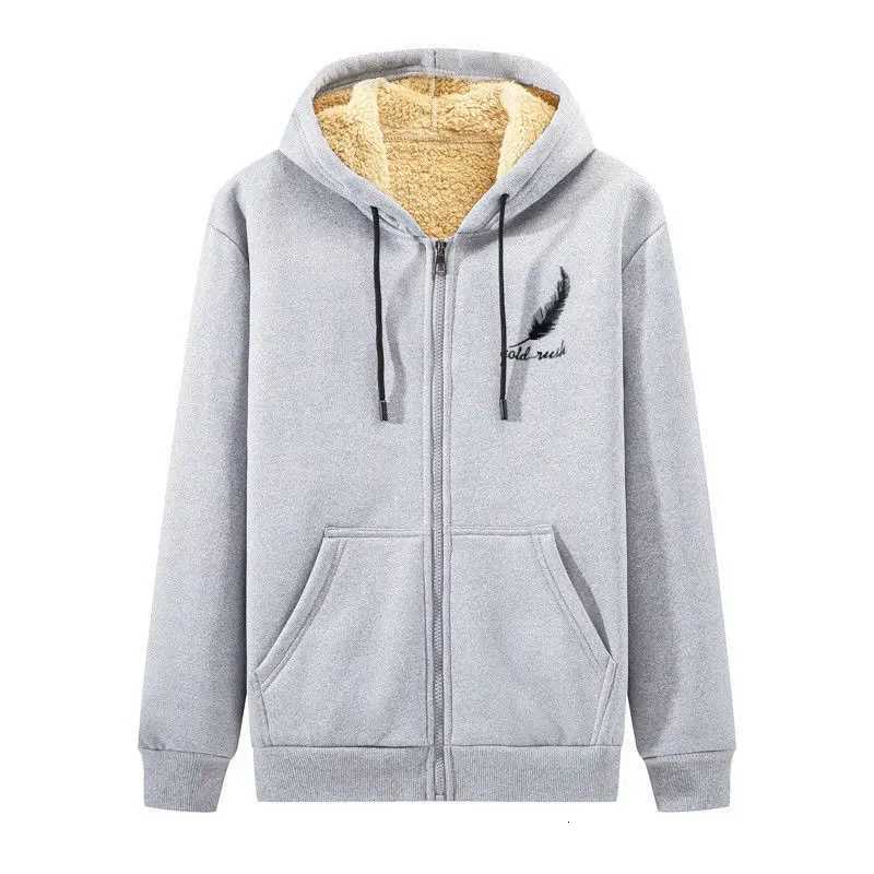 Autumn and Winter Mens Fleece Thickened Cardigan Sweater Teen Zipper Top Student Hooded Sweater Mens Large Size Jacket s5xl W251020