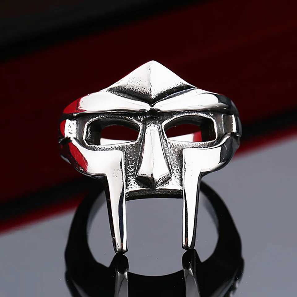 Gothic Vintage Classic Mf Doom Mask Rings Punk Egyptian Pharaoh Stainless Steel Ring For Men Boys Fashion Jewelry Gift Wholwsale J251020