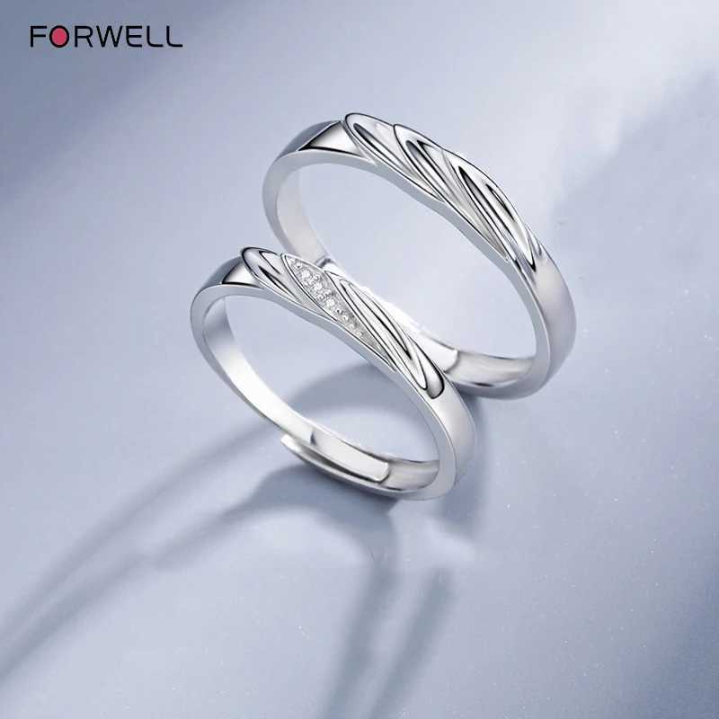 FORWELL Adjustable Retro Silver Couple Rings Exquisite Fashion Jewelry Holiday Gift Mascot J251020