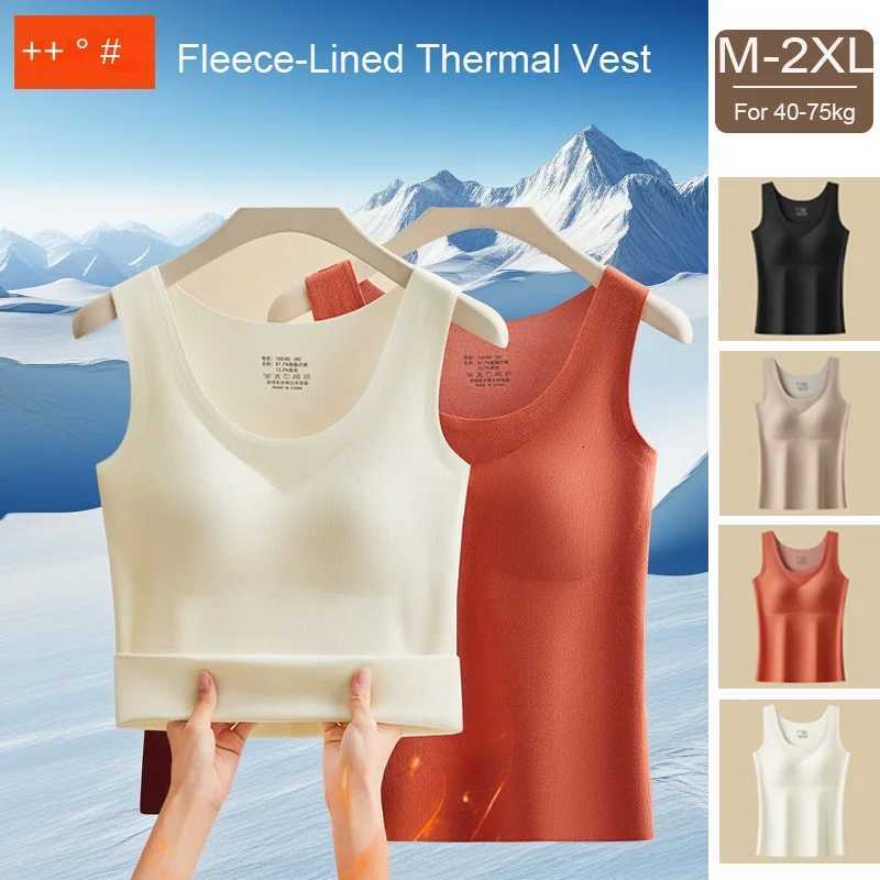 Thermal Vest for Women with Padded Chest Thickened FleeceLined Autumn and Winter BraFree Inner Wear Tank Top With Buildin BraT251020