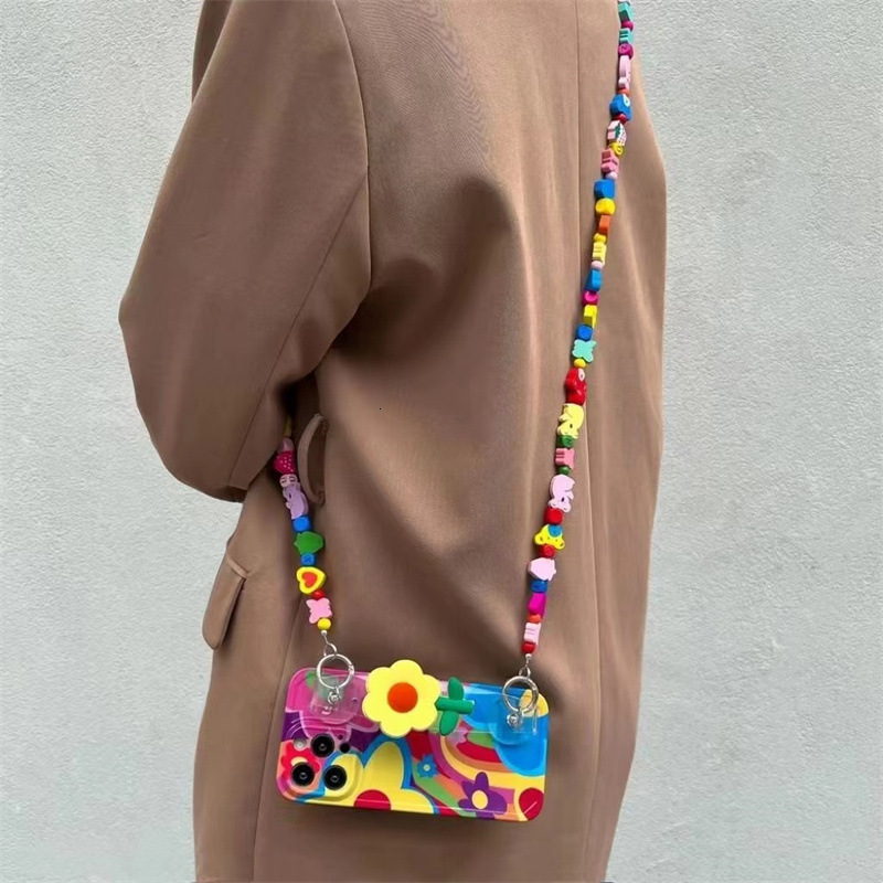 Yellow Flower Wrist Strap Compatible with iPhone 17 Phone Case Crossbody Lanyard 16 New Model 15 Women 14 Plus Trendy