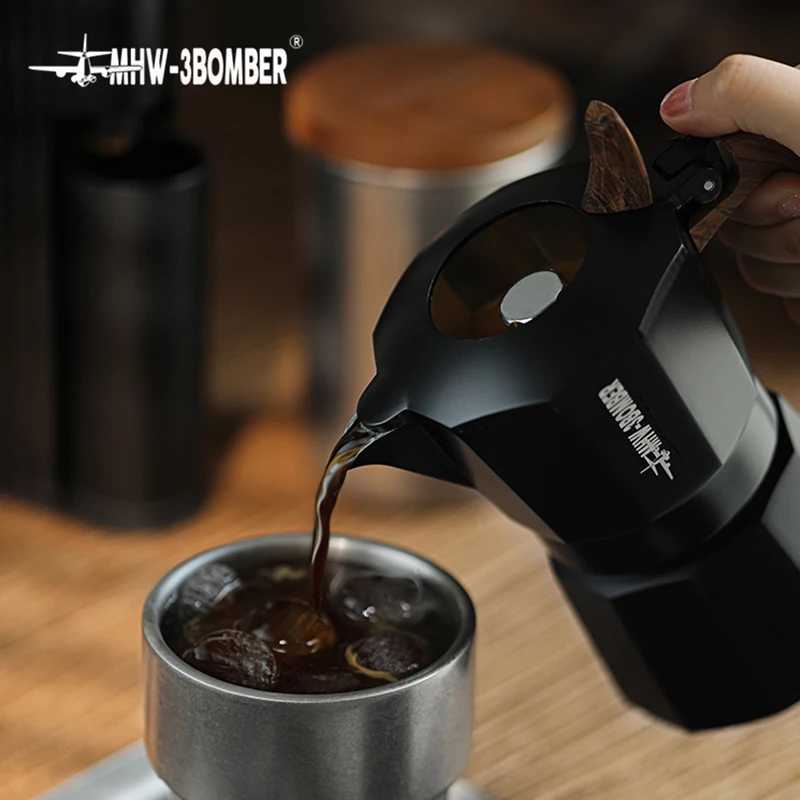 MHW3BBER Coffee Maker Moka Pot Double Valve resso Italian Cuban Coffee hine Caf Brewing Tools He Barista Accessories Y251020