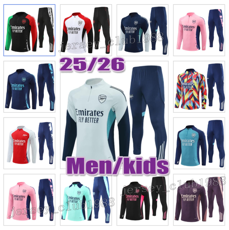 arsenallfootball kits 25 26 Soccer Sets Gyokeres Eze Saka declan Rice shirt Zubimendi Martin odegaard bukayo Eberechi G.Martinelli Half zip Tracksuits 24 25 26 kids
