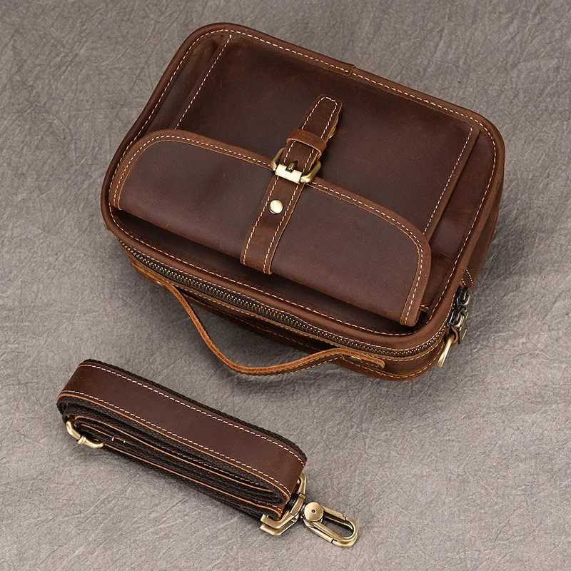 Design Luxury Mens Shoulder Bag Real Leather Women Handbag Busines Unisex Phone Pack Male Messenger Bags bolso cruzado hombreT251020