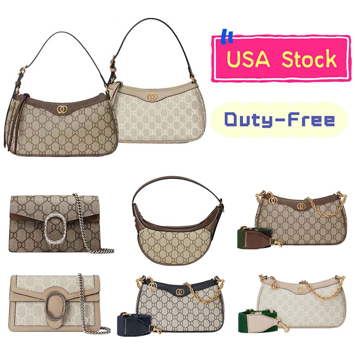 Designer Bag Luxury bag Shoulder bag Crossbody bag High-quality Fashion Print Retro Canvas Armpit Bag High-End Shoulder Bags Ladies Underarm Bag Mobile phone Handbag