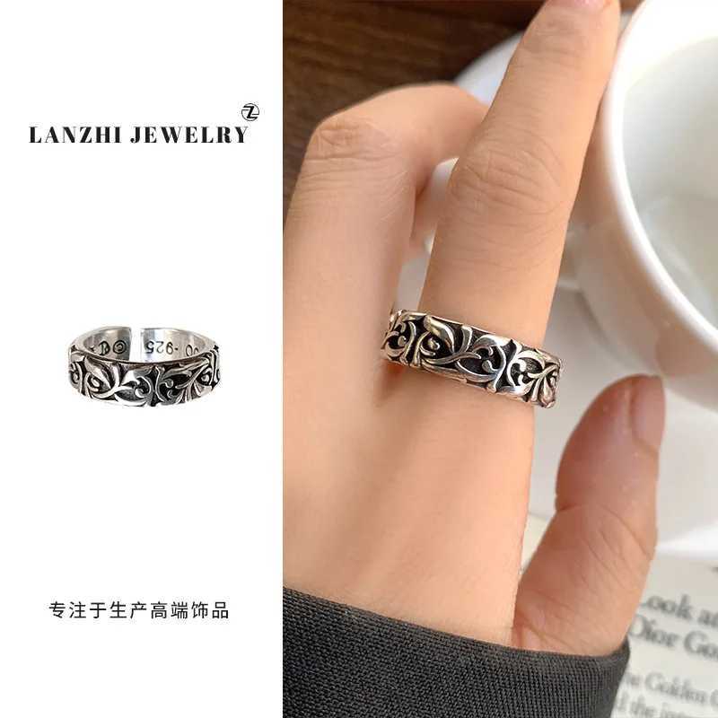 Gothic Personality Cross Sterling Silver Rings Men and Women Lovers Trendsetter Retro Thai Silver Eternal Rattan Ring Jewelry J251020