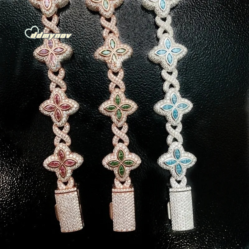 Best Selling Hip Hop Rapper Clover Bracelets Sterling Sier Infinity Cuban Link Bracelet Fine Jewelry ddmynov ddmynov