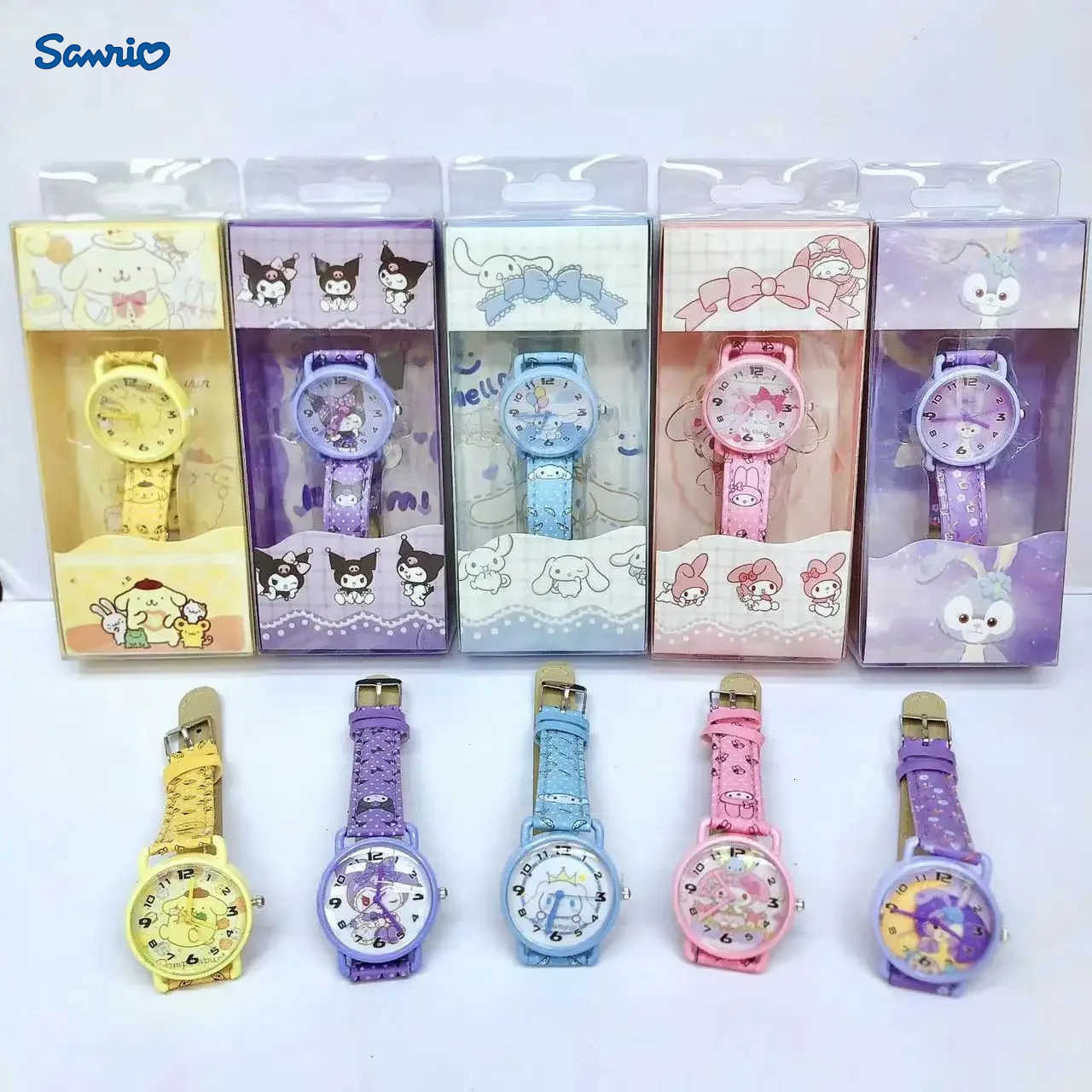 Sanrio Sanrio Anime Watch Kawaii Cinnamoroll My Melody Cartoon Watch Student Quartz Watch Gift Boutique Gift Box Cute Girly Heart L251020