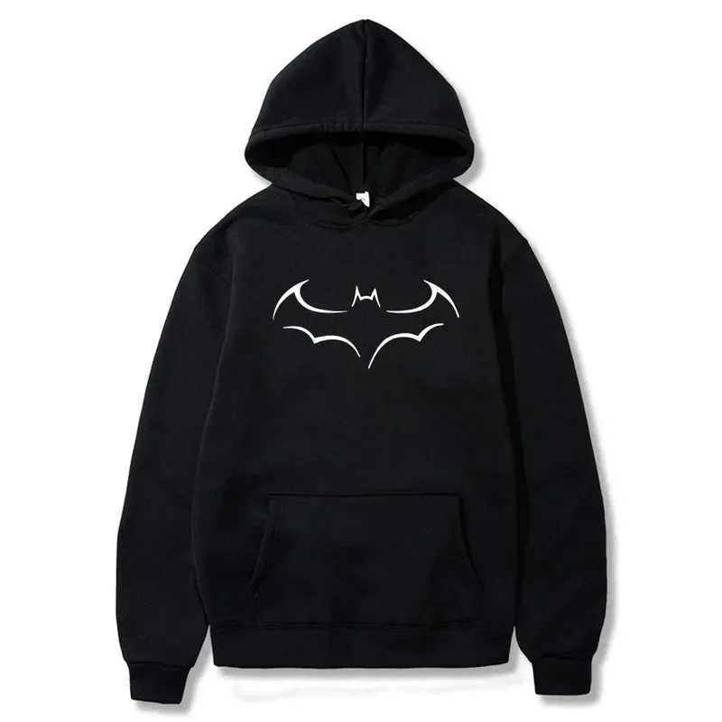Autumn and Winter Mens Bat Printed Hoodie Versatile Loose Fashion Casual Top Mens Warm Hoodie W251020
