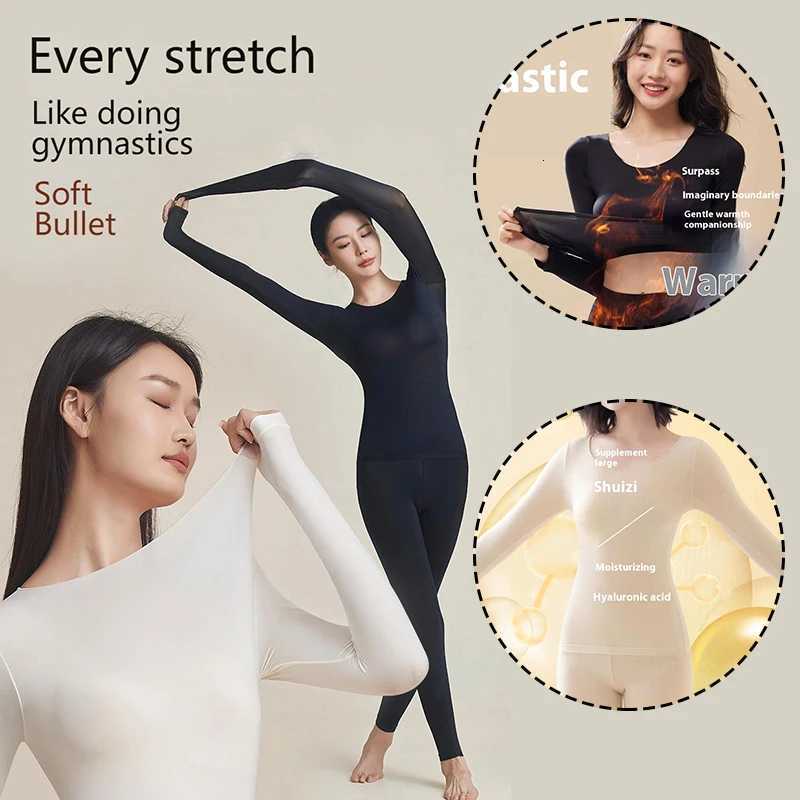 Autumn Womens Thermal Underwear Winter Clothes Seamless Thick Double Layer Warm Lingerie Women Thermal Clothing Set WomanT251020