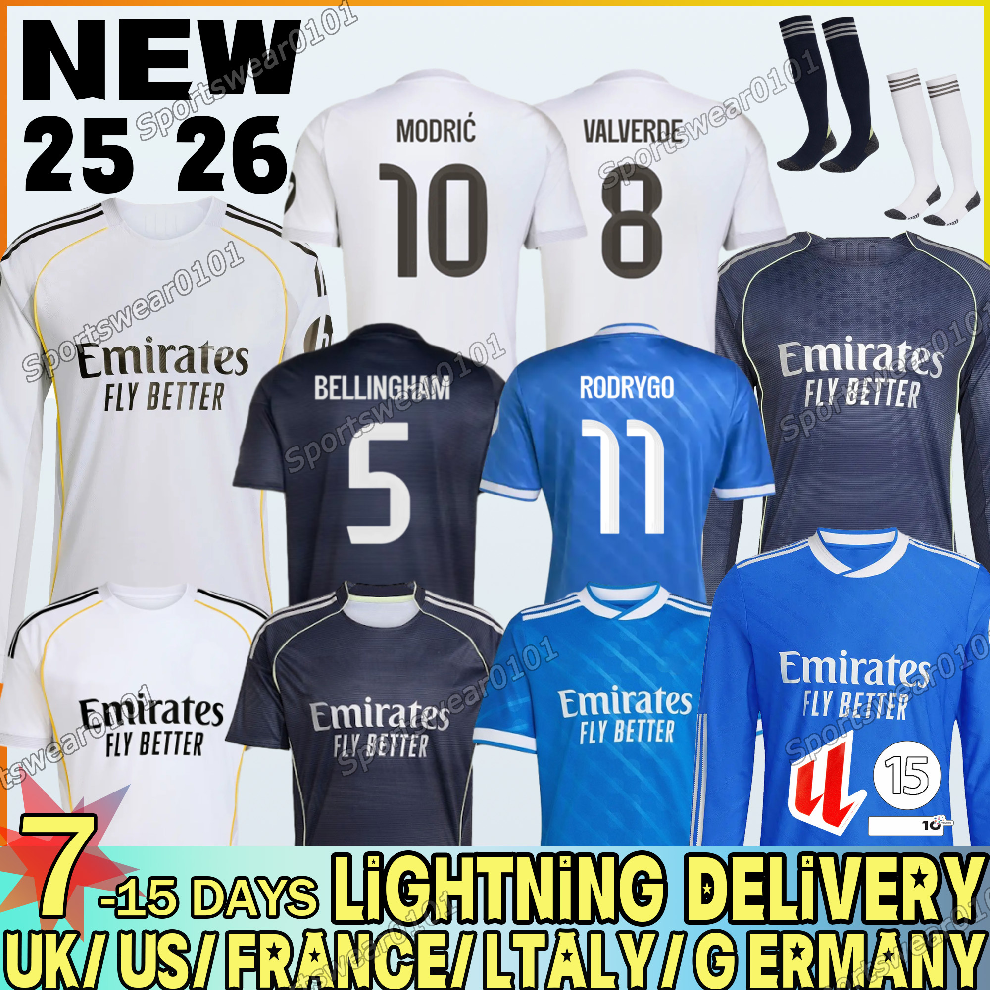 25 26 Reals Madrid kits #10 MBAPPE BELLINGHAM TRENT VINI JR soccer jerseys RODRYGO MODRIC Valverde Arda Guler Endrick home away third football shirt kids kit uniform
