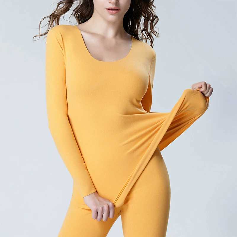 Womens home clothes seamless pajamas thermal underwear plus size plus velvet 5XL long sleeve long pant suit clothes 2piece setT251020