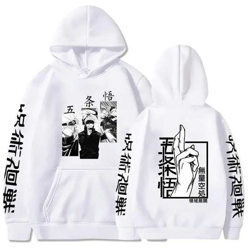Jujutsu Kaisen Anime Hoodie Gojo Satoru Print Hooded Pullover Harajuk Mens Streetwear Fashion Casual Fleece Winter Sweatshirt W251020