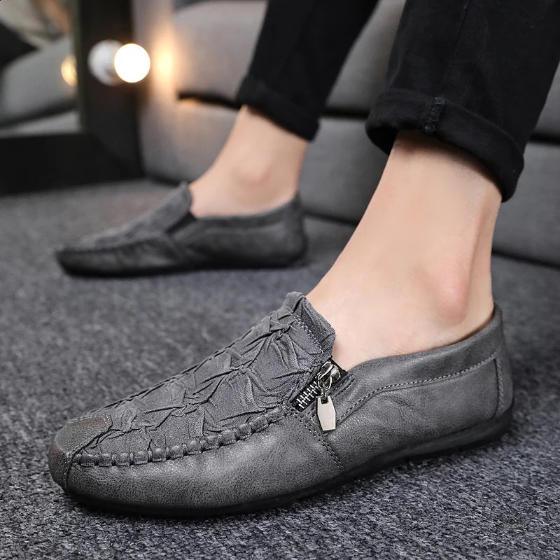 Autumn Mens Beans Shoes Fashion Trend Classic Breathable LowTop Leggings Business Loafers Mens Casual Mens Shoes 251013