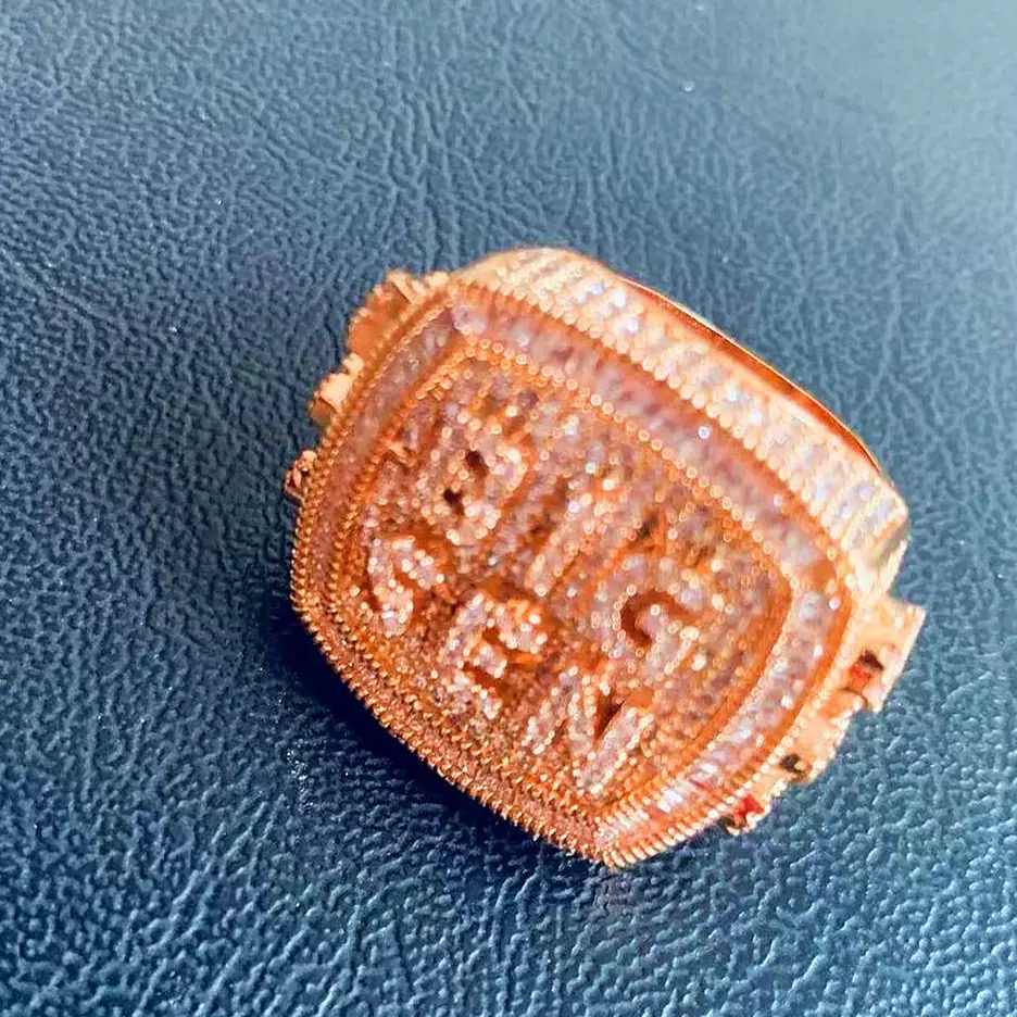 Hip-hop Micro-inlaid Zircon DIY English Name Ring a Unique and Creative Custom-made Jewelry for Men and Women