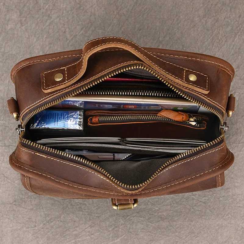 Design Luxury Mens Shoulder Bag Real Leather Women Handbag Busines Unisex Phone Pack Male Messenger Bags bolso cruzado hombreT251020