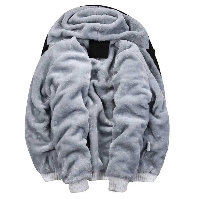New Mens Hoodies Jacket Winter Thick Warm Fleece Zipper Hoodies Coat Casual Tracksuit Sportwear Male Sweatshirts M 5XL W251020