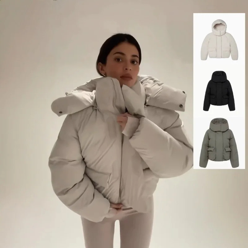 KHY detachable hooded zipper silhouette cotton jacket Kylies same DROP002 thick warm bread 251013