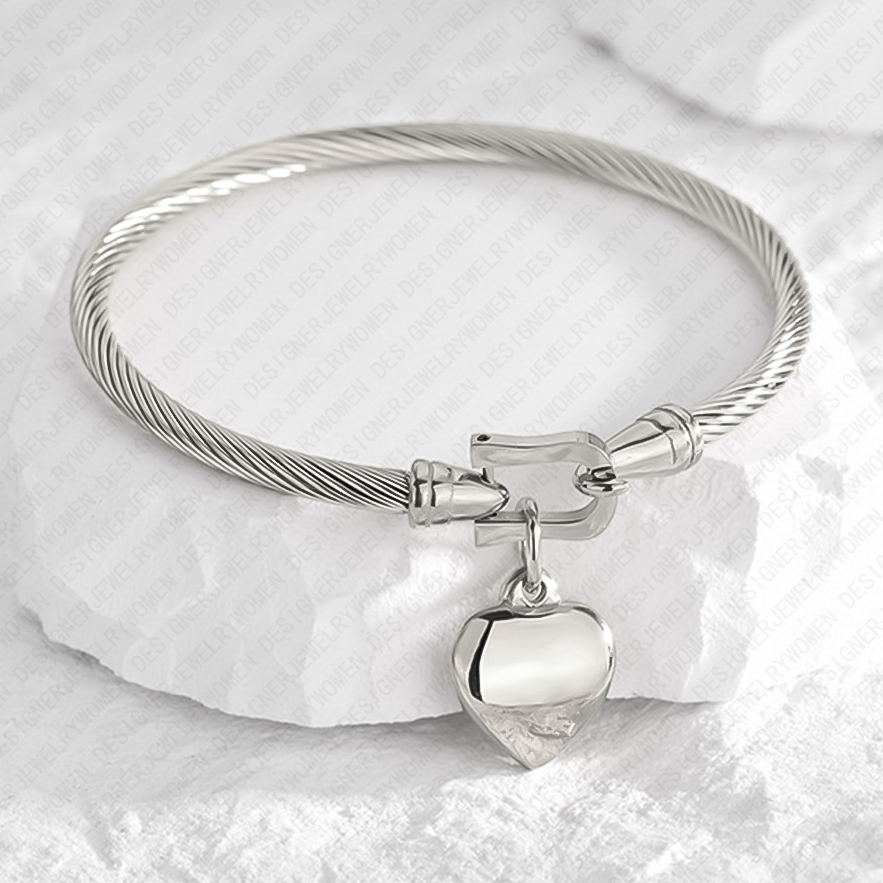 Designer Bracelet Bracelet for Women Stainless Steel Bracelets Peach Heart Bangle Gold Bangles Luxury Jewlery Designer for Women Elegant Sparkling Tim