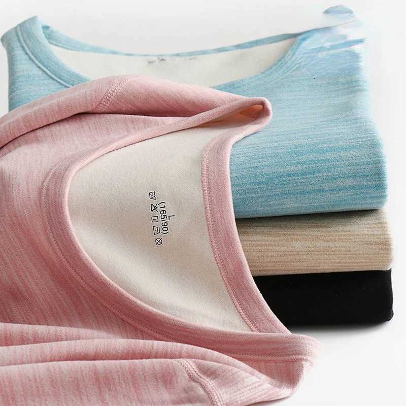 Winter Soft and Warm Womens Cashmere Doublesided Woolen Fast Warm Round Neck Long Johns Underwear SetT251020