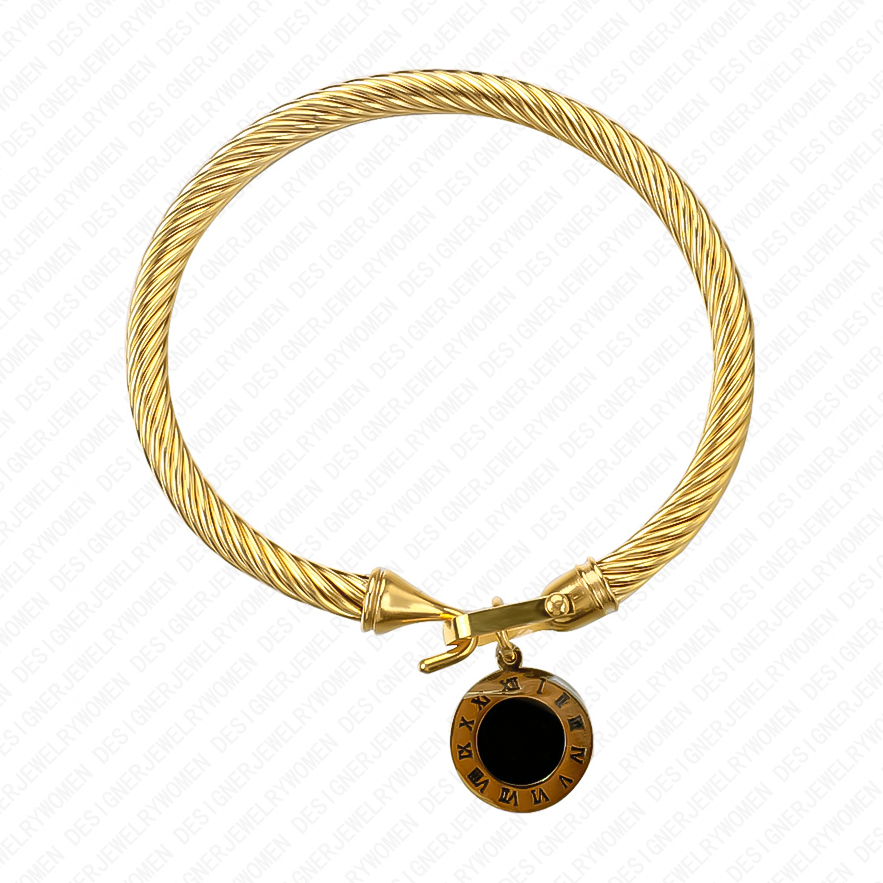 Designer Bracelet Bracelet Women Stainless Steel Horseshoe Clasp Bracelets Roman Numeral Bangle Pendant Bangles Luxury Jewlery Designer for Women Eleg